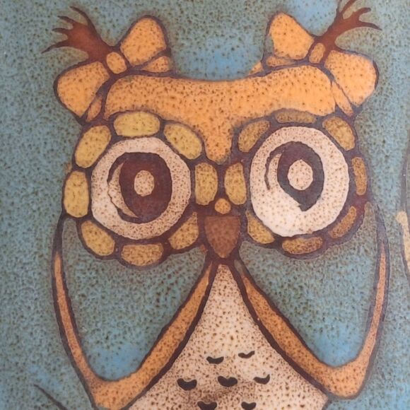 Owls On A Limb Mug for Owl Lovers Coffee Cup with Owls 16 oz Glazed Pottery - Picture 3 of 15